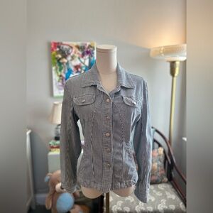 LAL live a Little pin strip denim jacket